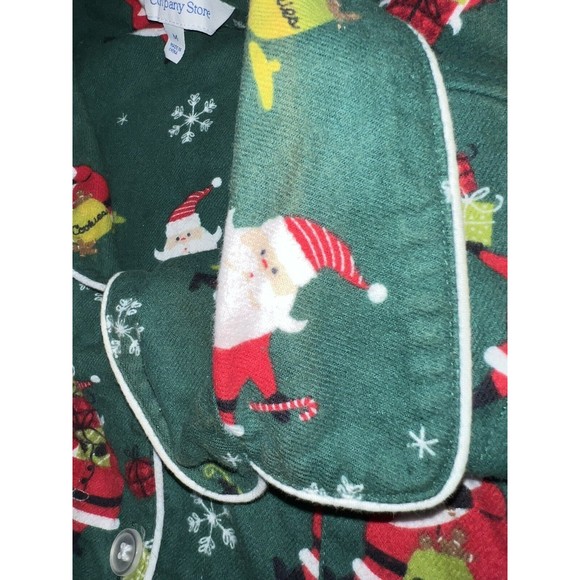 The Company Store Men's XMAS Pajamas Santa PJ 2 Sets Matching Size M Flannel - Picture 10 of 11